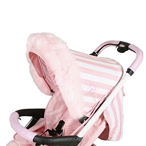 My Babiie Pink Pram Hood Fur Trim MBZZFURBP