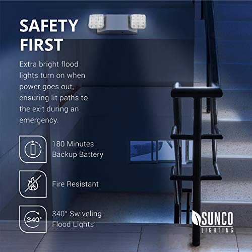 Sunco Emergency Lights, Commercial Emergency LED Flood Lights for Power
