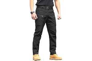 NAVEKULL Men's Hiking Tactical Pants Rip-Stop Military Combat Cargo Pants Lightweight Army Work Outdoor Trousers