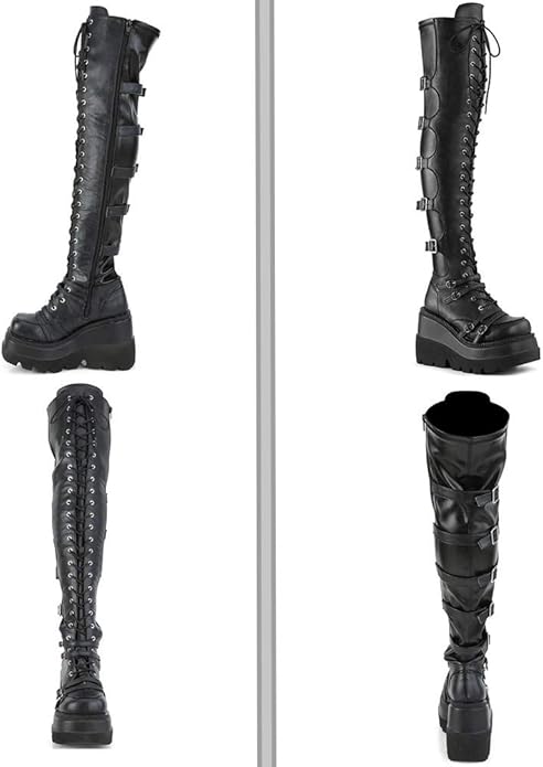 VOMIRA Thigh Platform Buckle Wedges