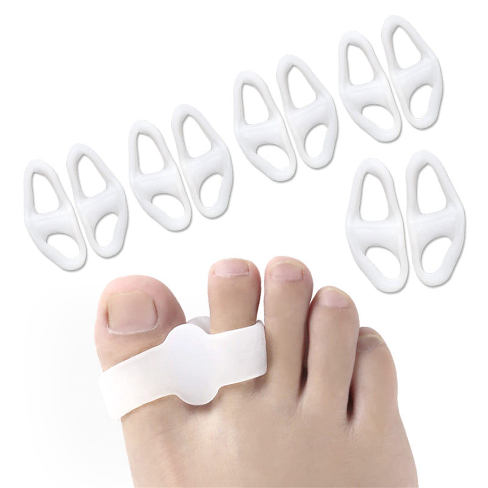 WANGCL Bunion Gel Toe Separator Toe Separators with 2 Loops 10 Pack Bunion Corrector for Women and Men Relief Bunionette Calluses