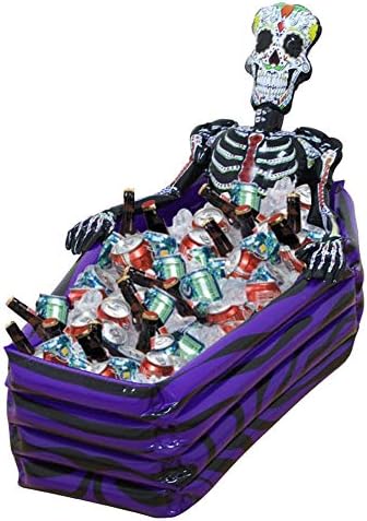 Inflatable Skeleton Cooler, Skull Ice Bucket Drink Containers, Halloween Decoration Toys