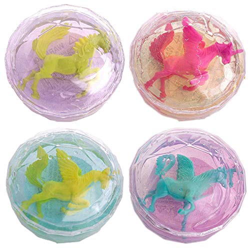 Kicko Unicorn Glitter Putty - 4 Pack - 2.25 Inch - for Kids, Sensory