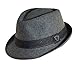 Dorfman Pacific Mens Wool Blend Fedora Hat with Herringbone Band,X-Large / 23 1/2-24 Inches,Grey