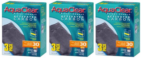 Aquaclear Activated Carbon Insert, 30-Gallon Aquariums, 3-Pack (3-Pack)