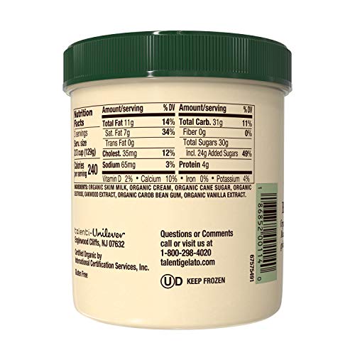 Talenti Organic Oak-Aged Vanilla, 16 oz (frozen)