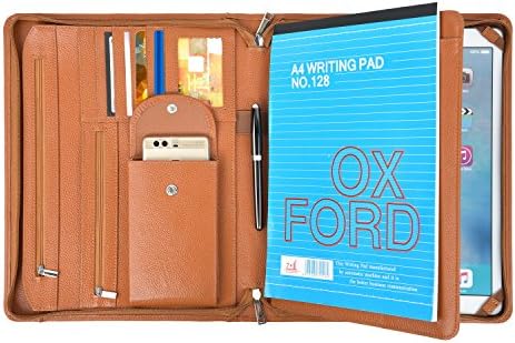 Professional Leather Business Organizer Suitable with Portfolio for ipad pro 9.7 inch iPad Pro 12.9 inch or Microsoft Surface Pro 3 /Pro 4 A4 paper pocket (iPad Pro 12.9 inch)