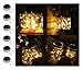 Forthcan 6 Pack Solar Mason Jar Lights, 10 Led String Fairy Firefly Lights Lids Insert for Regular Mouth Jars, Mason Jar,Patio,Lawn,Garden Decor (6, Warm White)