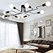 BAYCHEER UL Listed Flush Mount Ceiling Light Industrial Vintage Style Wrought Iron Metal Ceiling Light Lamp Fixture with 8 E26 Bulb Sockets for Indoor use, Restaurant, Bar, LOFT in Black