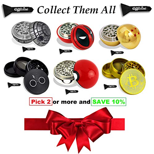 Official Potter Herb Grinder - Non Stick Multi Hole Design - 4 Piece Grinder For Herb & Spice With BONUS Scraper Tool - Potter Gifts - 2.3 Inches - Thumbnail 6
