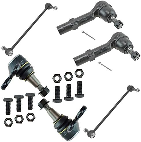 6 Piece Front Lower Ball Joints Inner & Outer Tie Rods Kit Set for GM SUV Truck