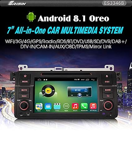 Autoradio Erisin ES3346B 1 DIN- 7 Zoll Android 8.1 GPS GPS-Gerät für BMW E46
