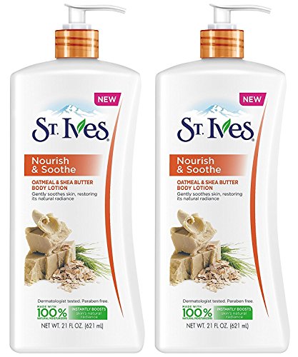 St. Ives Nourish & Soothe, Oatmeal & Shea Butter Body Lotion 21 oz (Pack of 2)