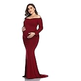 Mommy Jennie Long Sleeve Maternity Dress for Photoshoot Stretchy Pregnancy Fitted Gowns for Baby Shower