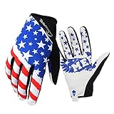 RIGWARL Bike MTB gloves with American flag pattern design for off-road motorcycles - mountain climbing - hiking and other outdoor sports use, male and female common.