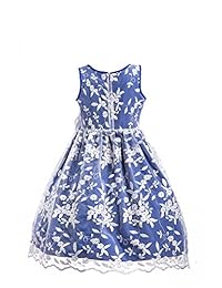 Vestido de fiesta de princesa princesa sin mangas con bordado floral de malla sin mangas de Emma Riley para niñas