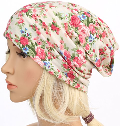 HONENNA Printed Turban Headband Chemo Cap Cotton Soft Sleep Beanie (Begin)