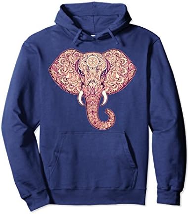 Unisex Elephant-Art Hoodie Medium Navy