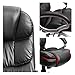 Furmax Ribbed Office Chair High Back PU Leather Executive Conference Chair Adjustable Swivel Chair with Arms (Black1)