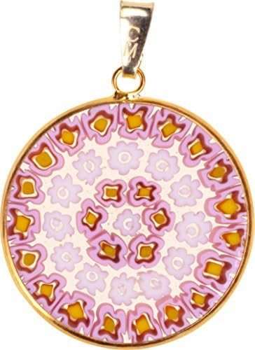 Millefiori Earring/Pendant Set, Handmade in Murano, Gold Plated Sterling 925 imported from Italy