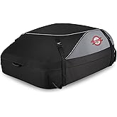 Sailnovo Car Rooftop Cargo Carrier Roof Bag, 15 Cubic feet Waterproof Roof Cargo Carrier fit car with/Without Luggage Rack - Vehicle Soft Shell Roof Cargo Box with Tie-Down Strap, Safety Hook