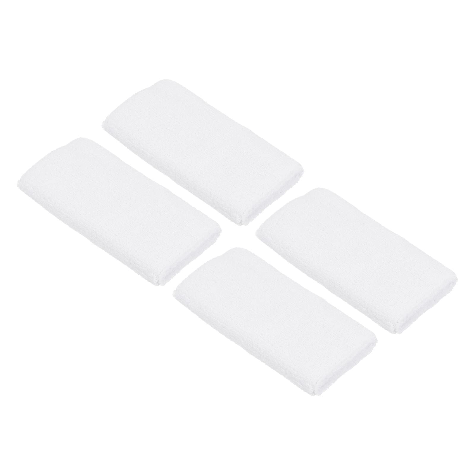 PATIKIL Sports Wristbands 8x15cm, 4 Pack Cotton Terry Cloth Absorbent Sweatband for Tennis Basketball Working Out Athletic Running, White