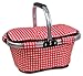 DII Insulated Market Basket or Picnic Tote for Perfect for Summer Picnics, Farmers Markets and BBQ's, Grocery Shopping Checkered, Red/White