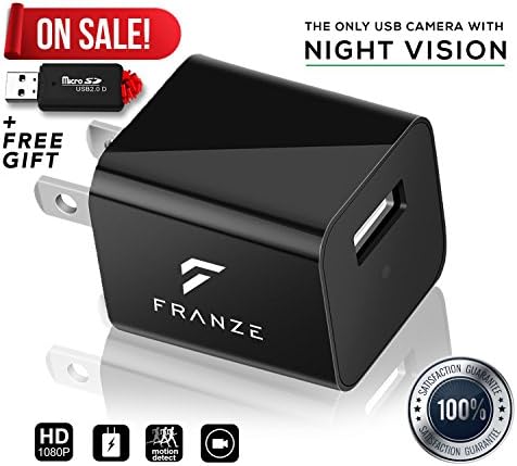 Spy Camera Charger - Night Vision - Hidden Spy Camera - Nanny Cam - Spy Cam - Camera Adapter - Mini Spy Camera 1080p - USB Charger Camera - Hidden Cam - Best Home Security - Camera Charger FULL HD