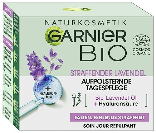 Garnier Bio Anti-Falten Feuchtigkeitspflege, Anti-Aging Gesichtspflege mit Bio-Lavendel, Naturkosmetik für alle Hauttypen, 1 x 50 ml
