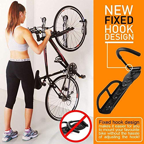 Bike Hangers for Garage Wall Mount - Tocebe Heavy Duty Bike Wall Hook Mount Holder for Garage/Shedï¼Œ2PCS Vertical Bike Rack Indoor Storage System with Screw