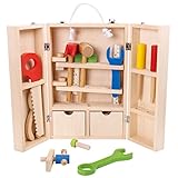 Wooden Kids Tool Box, Kids Play Tools Toolbox for Toddlers (33 PCs)