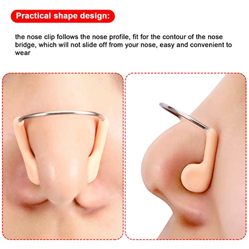 image for Fiada 12 Pieces Waterproof Nose Clips Metal Swimming Nose Plug for Tra