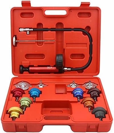 14 PC Radiator Pressure Tester Pump Leak COOLING SYSTEM Checker Aluminum Adapter
