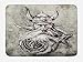 Ambesonne Tattoo Bath Mat by, Artistic Pencil Drawing of a Brave Viking Warrior with Armour Image Adventure, Plush Bathroom Decor Mat with Non Slip Backing, 29.5 W X 17.5 W Inches, Grey and White