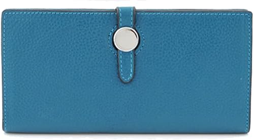 Amazon 長財布 レディース ブランド 本革 Wallet 黒 茶 青 シンプル ライトブルー 財布