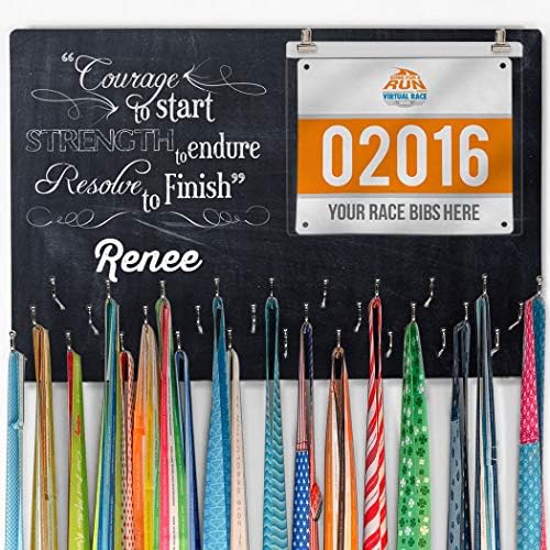 Gone For a Run Hooked on Medal Hanger & Bib Display | Courage to Start (Chalk) | Colors