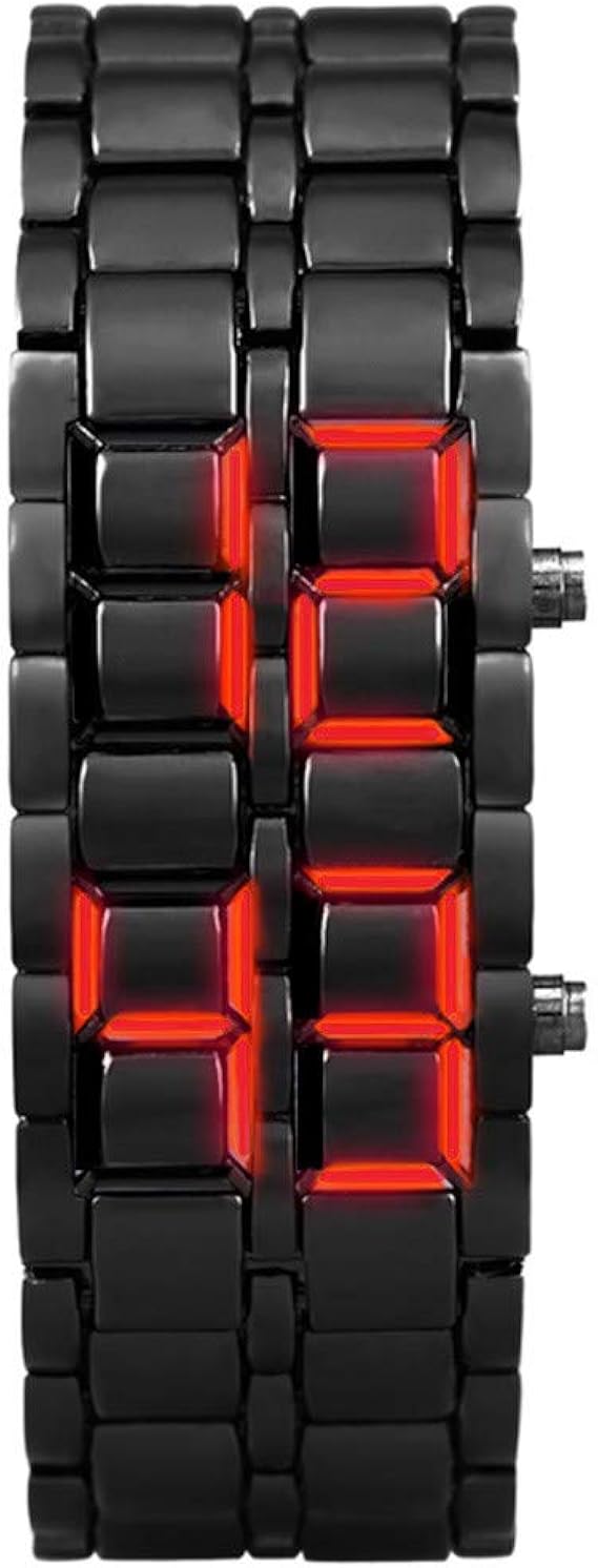 Amazon Aliciga メンズ 腕時計 アイアンサムライ Led デジタル 人気 溶岩 Lava ウォッチ シンプル 日常的防水 生活用 カジュアル ファッション ビジネス 面接 就職 成人式 バレンタイン ギフト ブラック メンズ腕時計 腕時計 通販