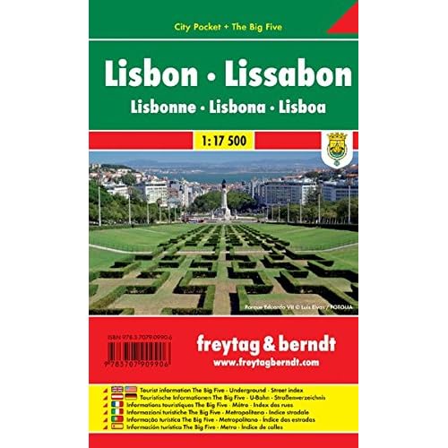Lisboa, plano callejero de bolsillo plastificado. City Pocket. Escala 1:10.000. Freytag & Berndt.