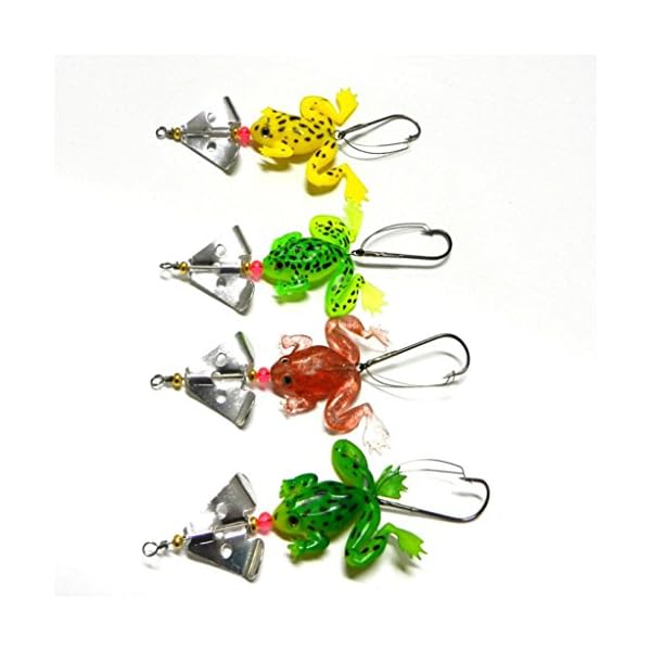 Laimeng4pcs-Rubber-Frog-Soft-Fishing-Lures-Bass