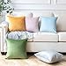 Phantoscope Pack of 2 Velvet Decorative Throw Decorative Pillow Cover Soft Solid Square Cushion Case for Couch Green 20 x 20 inches 50 x 50 cm