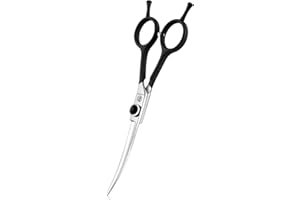 Dragon Creek 6" Upward Curved Dog Grooming Scissors Shears for Grooming Face and Paws Safety Shears Trimming Cutting Scissors for Dog Cat Pet Black