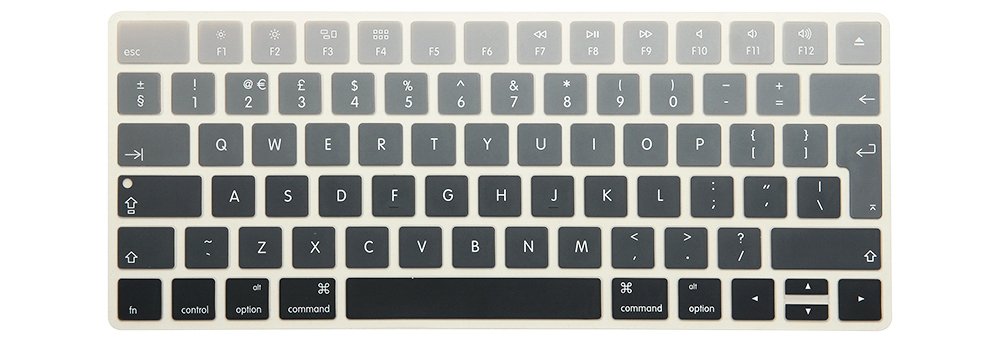 MMDW Premium EU Layout English Ultra Thin Soft-touch Silicone Keyboard Protective Cover Skin Protector for Magic Wireless Keyboard MLA22L/A A1644 (2015 Released)(Ombre Gray)
