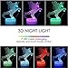 SFOUR 3D Unicorn Night Light, Decorative LED Bedside Table Lamp for Kids Room Xmas Birthday Gifts for Boys Girls Child