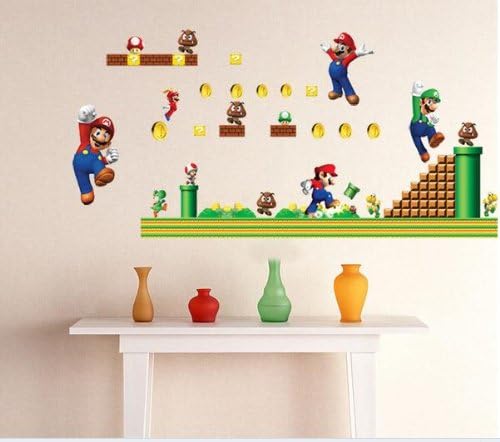 Mario Bors Wall Decal for Kid's Room Decor Sticker Removable Boy's Room Wall Decor Super Mario Sticker