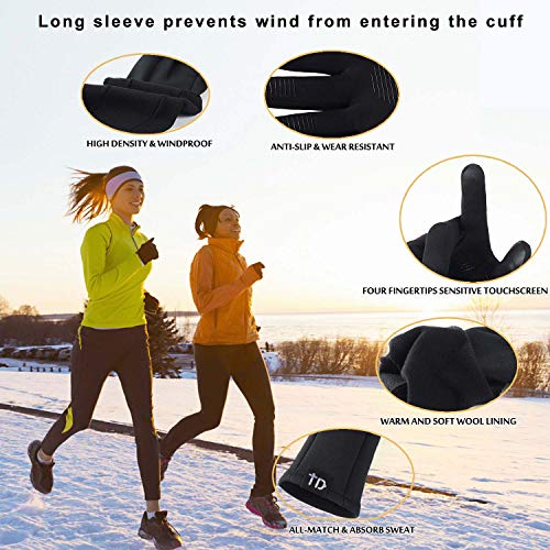 image for TRENDOUX Running Gloves, Windproof Winter Touch Screen Glove Men Women