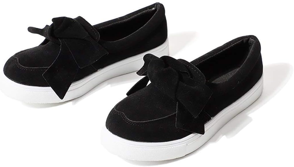 SNIDEL Loafers for Women Cute Bow Walking Shoes Platform Sneakers