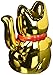 Happy Sales HSFC-WCG01, Battery Operated Maneki Neko Lucky Fortune Cat Waving Arm Gold