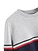 Romwe Women's Color Block Round Neck Long Sleeve Pullover Striped Sweatshirt Top Navy L/(US 6)