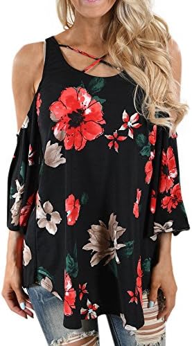 Clearance Sale! Women Shirts WEUIE Floral V Neck Print Loose Beach Ladies Casual T Shirt Tops Blouse Top (Size XL/US 12, Z02)