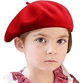 Wheebo Berets for Kids Wool French Beret Hats Artist Painter Hats for Little Girls Boys Solid Color Style
